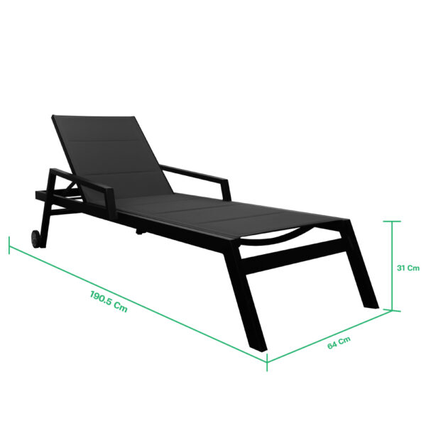 Sun bed - MEI24020/C/BLK - Sling Fabric - Image 5